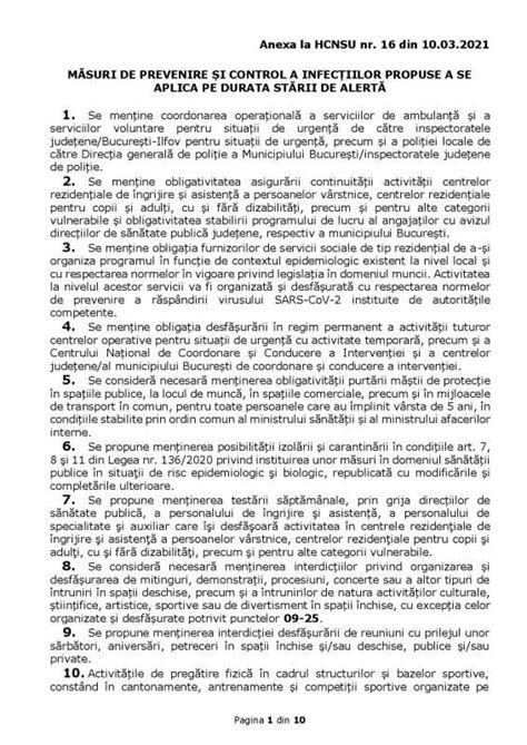 Hot R Rea Nr Din A Cnsu Privind Propunerea Prelungirii St Rii De Alert I A