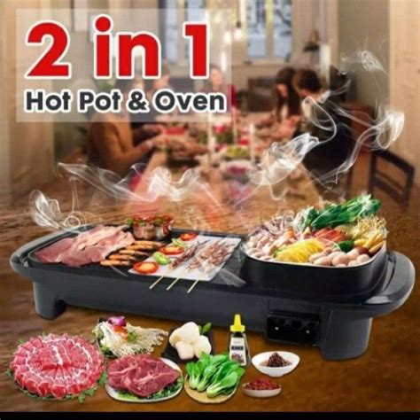 Jual Hotpot Electric Panci Suki Panggangan Bbq In Grill Bbq Portable Korean Hot Pot Dan Oven