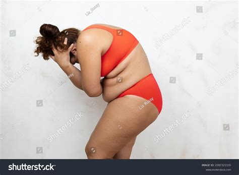 Naked Overweight Woman Bend Over Holding Stock Photo Shutterstock