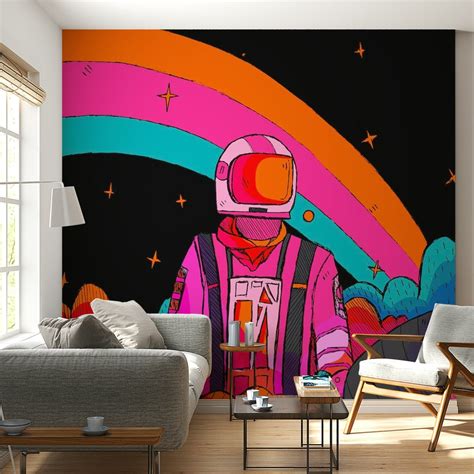 Buy Rainbow Astronaut Wallpaper | Happywall