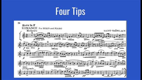 Tips For Preparing The Saint Saens Romance For Horn YouTube