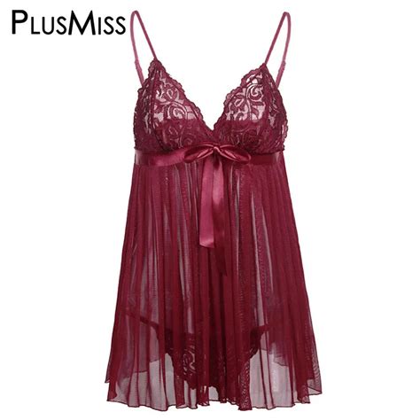 Plusmiss Plus Size Sexy Ver Atrav S Babydoll Chemise Hot Erotic Lingerie Sexo Traje Vestido