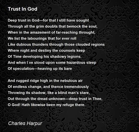 Trust In God Trust In God Poem By Charles Harpur