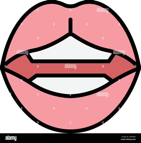 Lips Articulation Icon Outline Vector Mouth Tongue Teeth