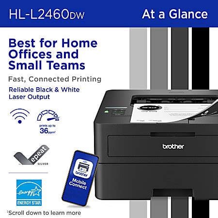 Brother Hl L Dw Wireless Compact Monochrome Laser Printer Duplex And