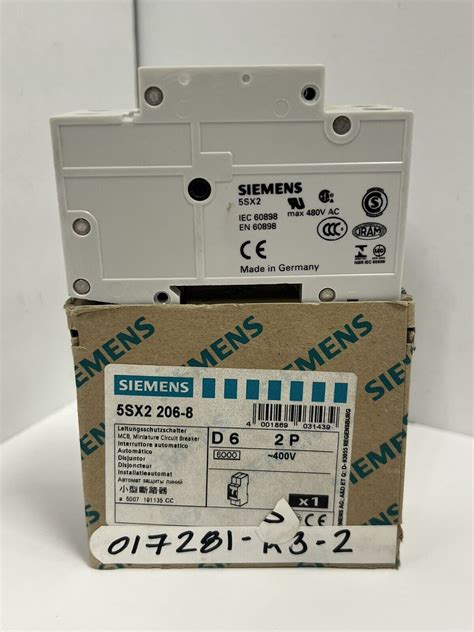 (1) NEW SIEMENS 5SX2 206-8 Miniature Circuit Breaker | eBay