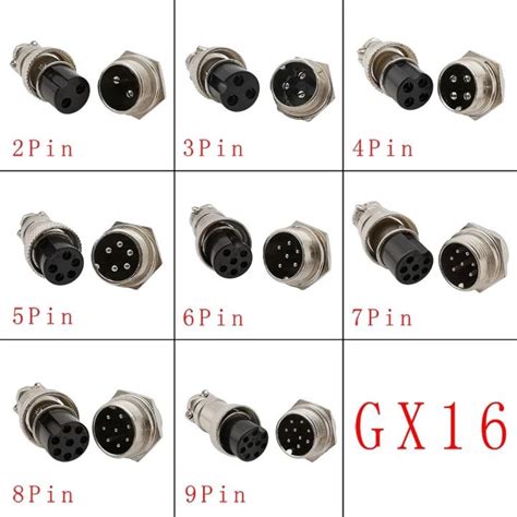 1pcs Gx16 2 3 4 5 6 7 8 Pin Male And Female Circular Aviation Wire Panel Connectors Gx16 Socket