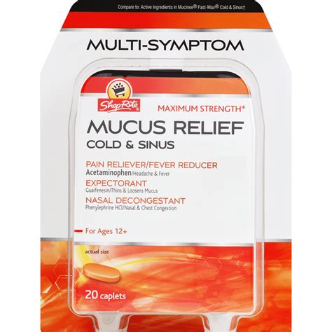 Shoprite Mucus Relief Cold Sinus Maximum Strength Caplets Each