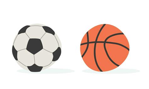School Sport Balls Clipart Simple Soccer Ball And Basketball Ball Flat