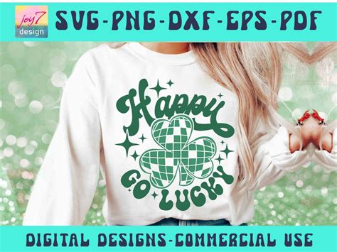 Happy Go Lucky Svg Png Retro St Patricks Svg Lucky Shamrock Svg