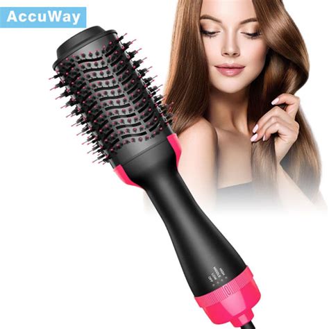 AccuWay 1000W Hair Dryer Hot Air Brush Styler Volumizer Hair Straightener Curler Comb