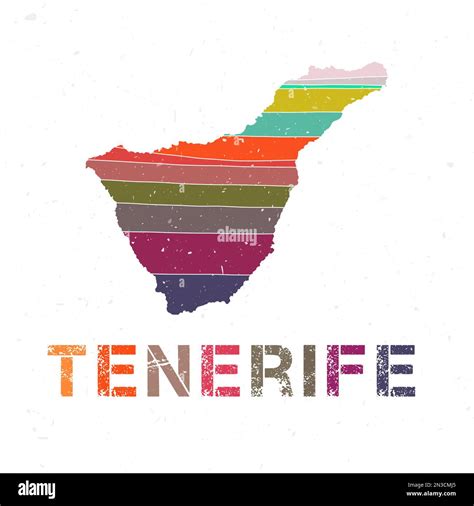 Diseño de mapa de Tenerife Forma de la isla con hermosas ondas