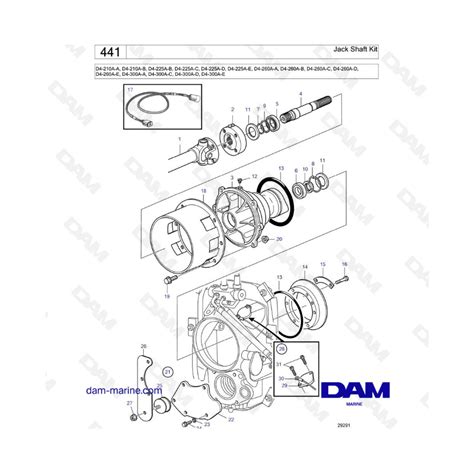 Volvo Penta D4 210A D4 225A D4 260A D4 300A Kit Eje Gato