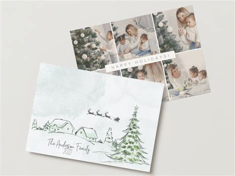 Christmas Card Printable Canva Template Editable Holiday Card - Etsy