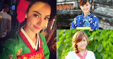 Ngắm HOT GIRL VIỆT xinh lạ lẫm trong quốc phục nước bạn HOT GIRL VIET