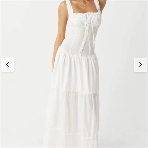 Frankies Bikini Christabelle White Ruffle Maxi Depop