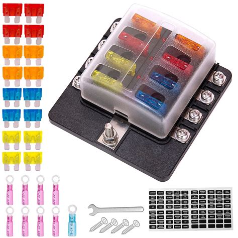 Buy Ginsco 12v 8 Way Fuse Block 8 Circuit Marine Fuse Box Holder With