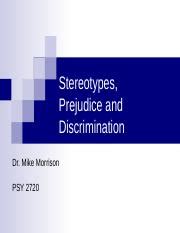 Week Stereotypes Prejudice And Discrimination Ppt Stereotypes