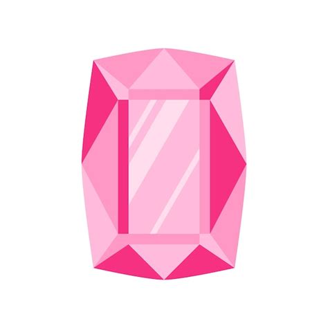 Premium Vector | Pink rectangle precious stone or gem.