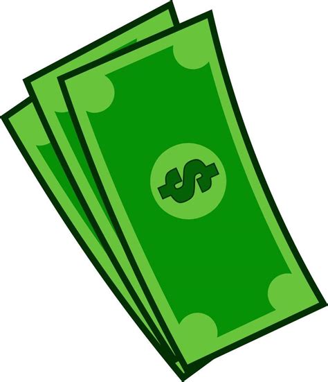 Cartoon Green Bill Dollar Money. Vector Hand Drawn Illustration ...