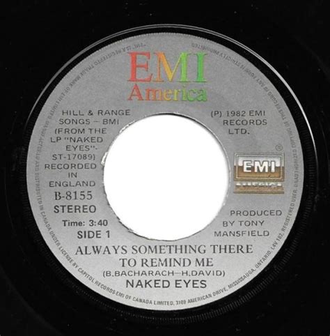 Naked Eyes Always Something There To Remind Me Inch Buy From Vinylnet