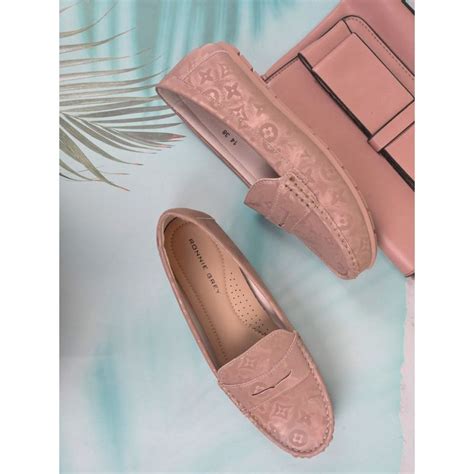 Buy Ronnie Grey Women Nude Printed Loafers Online