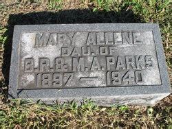 Mary Allene Parks 1897 1940 Mémorial Find a Grave