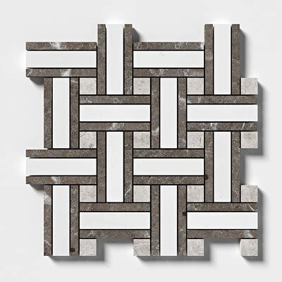 Black Snow White Multi Finish Big Cross Marble Mosaic 12x12x3 8