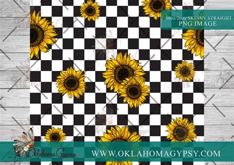 Sunflower Checkerboard Digital File Wraps – Oklahoma Gypsy Designs