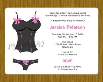 Set Of 10 Lingerie Party Invitations Envelopes White Cardstock 5 X 7