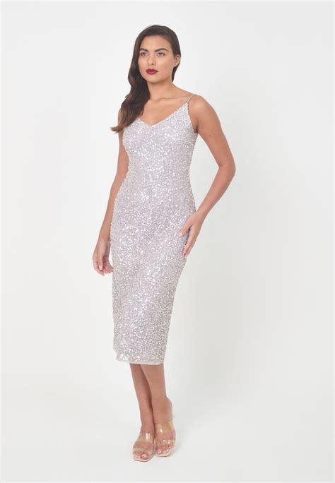 Beauut Embellished Sequins Midi Cocktail Dress Party Dress Lilac