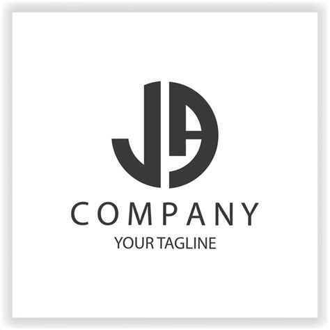 Premium Vector Ja Logo Monogram Simple And Modern Circle Black Colour