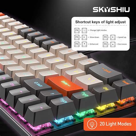 Skyshiu Sk Mechanical Keyboard Multi Rgb Light Effect Key Gaming Keyboard Red Switch Hot