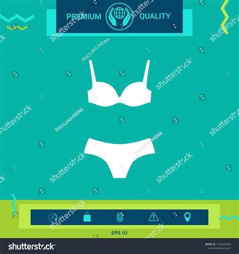 Set Lingerie Swimsuit Twopiece Bikini Silhouette Stock Vector Royalty Free 1136624768