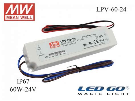 MEAN WELL LPV 60 24 LED Driver Class II 60 W 24 V 2 5 A Constant