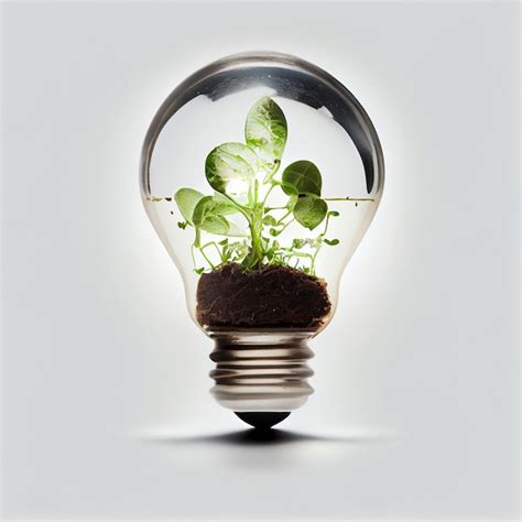 Premium Photo Small Plant Growing Inside A Lightbulb Light Bulb With