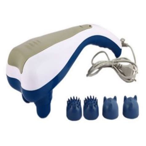 Dolphin Double Head Body Massager With Attachments Color May Vary