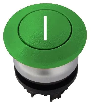 Mushroom Push Button Spring Return Green