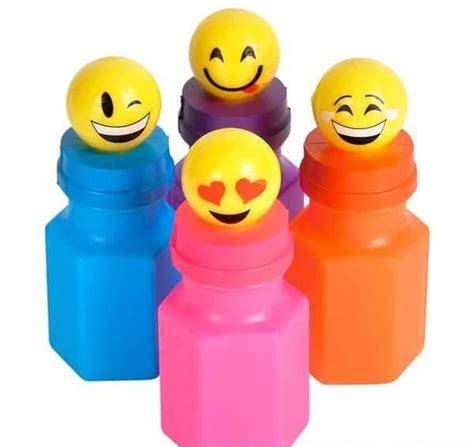 Emoji Bubble Blowing Bottles Set Of 4 Smileys Kids Smile Face