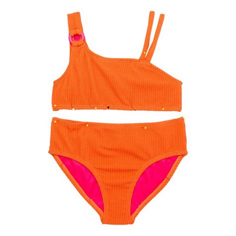 Wonder Nation Traje De Bao De Bikini De Un Hombro Texturizado Para Nias Con Ms De Aos Tallas