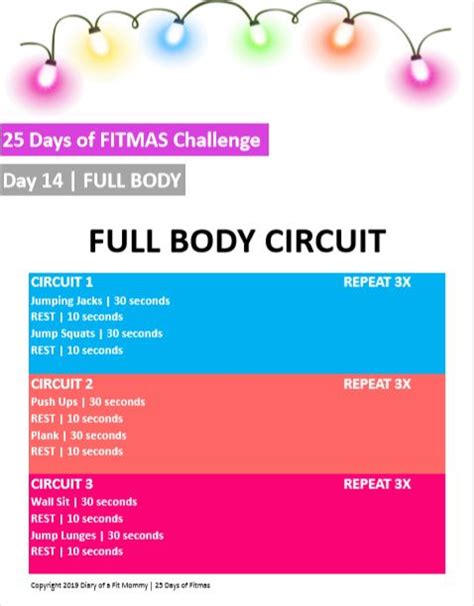 Free 25 Days Of Fitmas Workout Guide Diary Of A Fit Mommy Workout