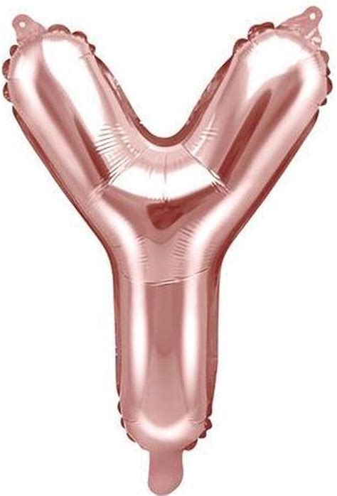 Folie Ballon Letter Y 35cm Rose Goud Bol