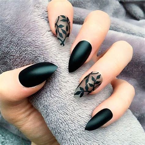 35 Matte Black Nails Ideas 2024 | Matte black nails, Black nail designs ...