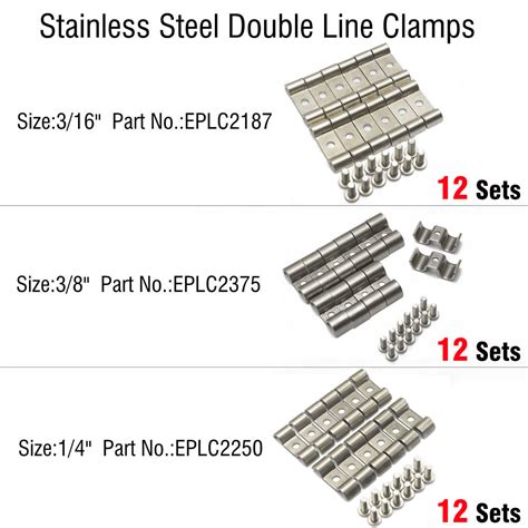 EPMAN Stainless Steel Double Line Clamps Pack Of 12 Modified Fits Fuel