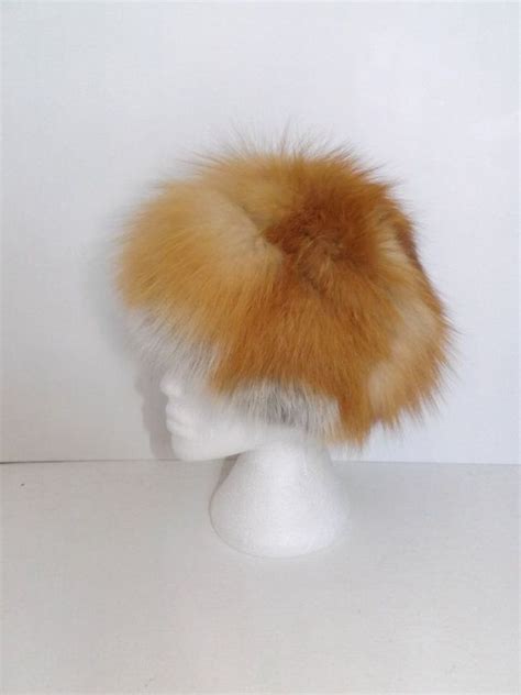 Vintage Real Canadian Red Fox Fur Hat Ginger Silver Cream Ski Etsy