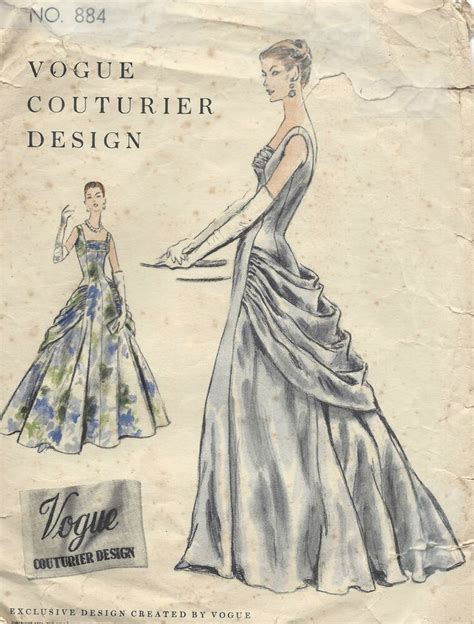 Vintage Vogue Sewing Pattern B Dress Evening Gown Ebay