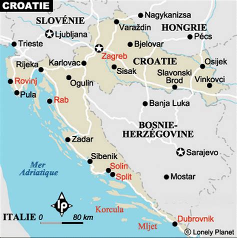 carte de la croatie  ses iles info voyage carte plan