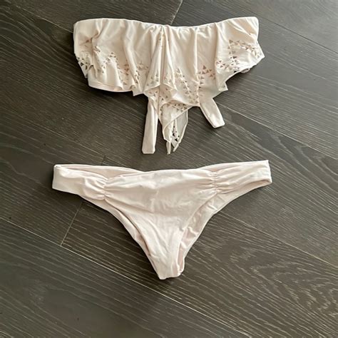 L Space Swim L Space Monique Cream Pink Bikini Poshmark