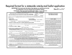 Fillable Online Sbcvote Required Format For A Statewide Vote By Mail