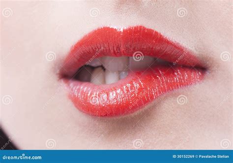 Red Lips Biting Royalty Free Stock Images - Image: 30152269